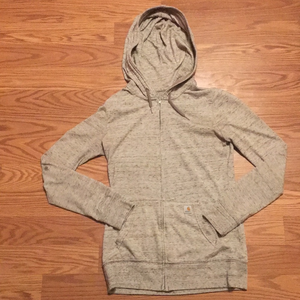 Lightweight, cute gray and brown zip up hoodie